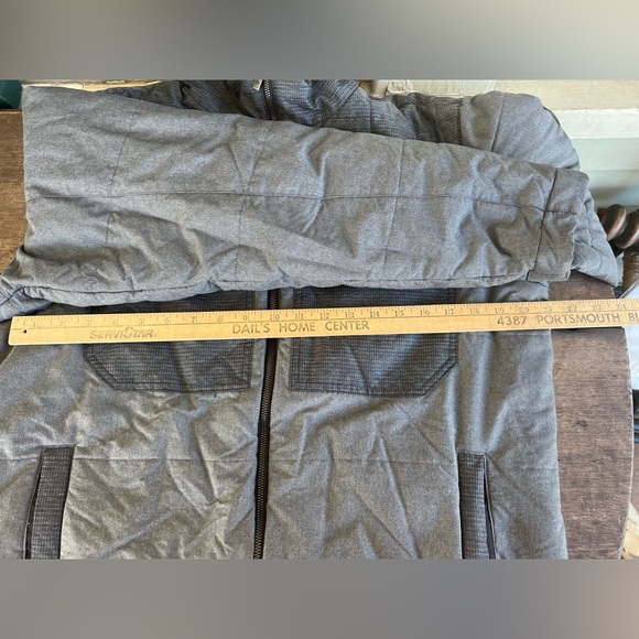 Columbia Men's Puffer Jacket Two Tone Gray Sz Large Full Zip Snap Front Pockets - Picture 10 of 16